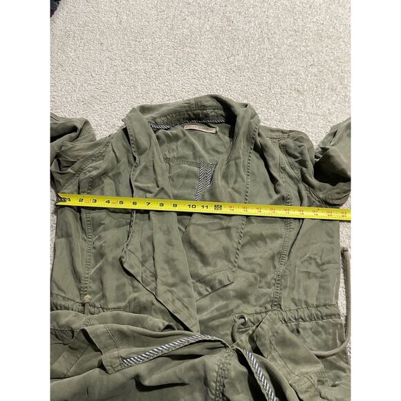 Max Jeans Women's Size Small Open Front Long Sleeve Tencel Utility Jacket Green - Picture 3 of 11